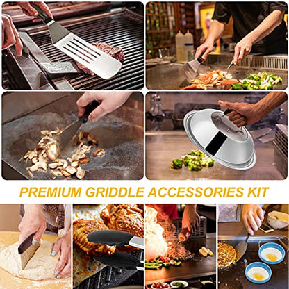  Griddle Accessories Compatible With Blackstone And Camp Chef, Flat Top Griddle Scraper Tool With Melting Dome For Outdoor Cooking, Grill Accessories