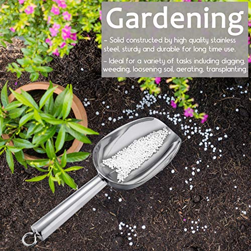  8 Ounce Ice Scoop Set Of 2, E-far Stainless Steel Scoops For Ice Cube/Candy/Flour/Sugar, Metal Utility Scoops For Party, Baking, Kitchen Pantry, Rust Free & Dishwasher Safe