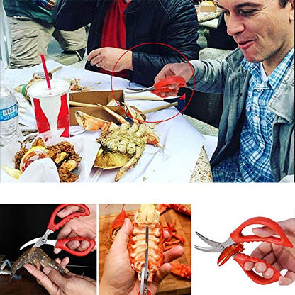  8 PACK Seafood Scissors Fish Crab Lobster Shrimp Crayfish Crawfish Scissors,Multifunctional Stainless Steel Shears Seafood Scissors