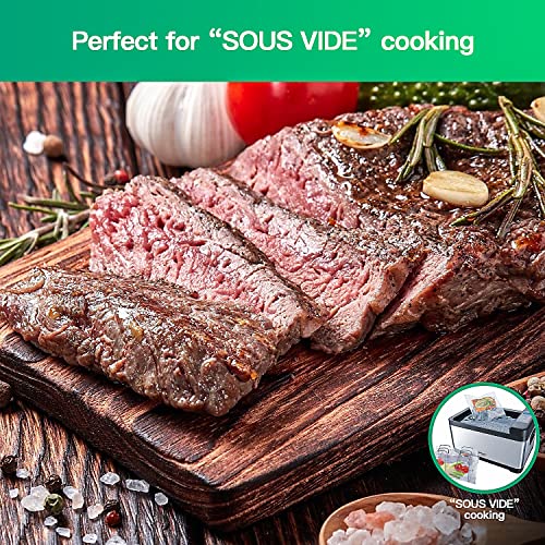  Vacuum Sealer Bags, 2 Rolls Thicker Heavy-Duty Commercial Quality Textured Vacuum Seal Bags For Food Storage Saver Sous Vide Cooking,Vacuum Sealer Rolls