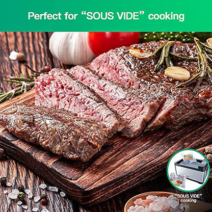  Vacuum Sealer Bags, 2 Rolls Thicker Heavy-Duty Commercial Quality Textured Vacuum Seal Bags For Food Storage Saver Sous Vide Cooking,Vacuum Sealer Rolls