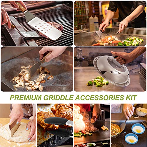  Griddle Accessories Compatible With Blackstone, Black Stone And Camp Chef, Flat Top Grill Accessories Kit, Outdoor Grille Accessories Set BBQ Tools With Griddle Spatula