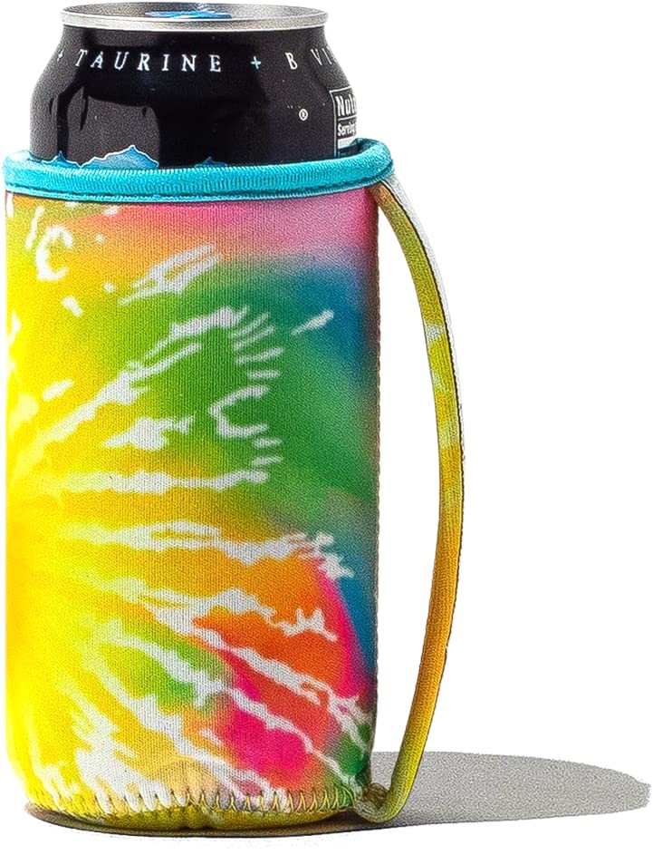  Tall Can Cuff Covers Reusable Insulator With Handle: Neoprene Can Coosies With Insulated Sleeves For Soda, Water Bottle, Beer, Other 16 Oz Tall Can Beverages (Sunflower Tie Dye, Tall 16oz)