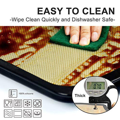  Silicone Baking Mat - Nonstick Large Baking Mat Set Of 3-2 Half Sheets Mats (11 5/8" X 16 1/2") + 1 Quarter Sheets - Extra Thick Reusable Bakeware Mats For Cookies, Pastry, Bread, Bun, Fondant