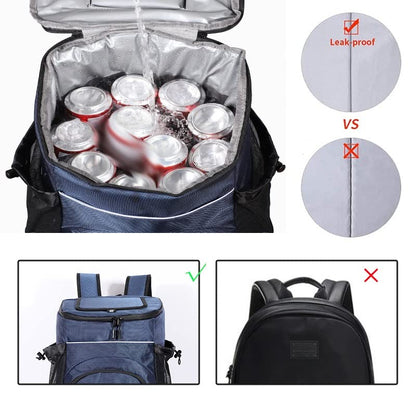  KNOWBN 33L Refrigerator Bag Soft Large Insulated Cooler Backpack Thermal Isothermal Fridge Travel Beach Beer