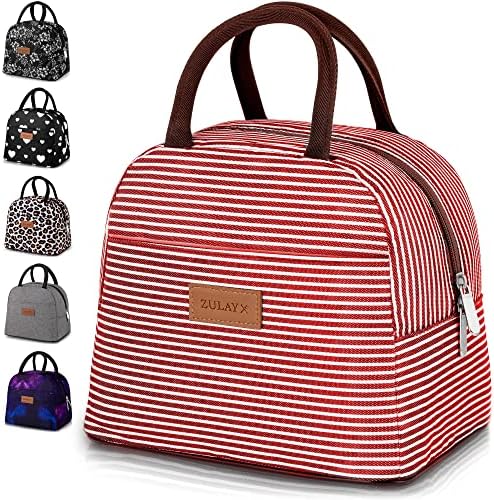  Insulated Lunch Box For Women - Tote Lunch Bag Women Insulated With Soft Padded Handles - Cute Lunch Bags For Women, Teens, Men - Ideal For Work, School, Picnics (Blue With Pink Flowers)