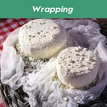  CheeseCloth, Grade 90, 100% Unbleached Cotton Fabric, Ultra Fine Muslin For Cheese Making, Cooking, Baking, Strainer, Suit For Professional & Household Cheesecloth Roll, Cheesecloth Bulk