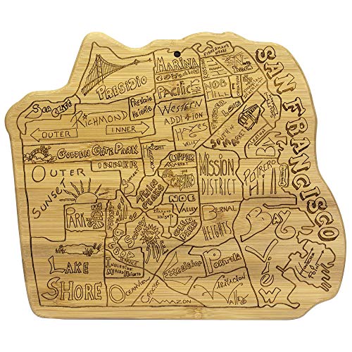 San Francisco City Life Bamboo Serving And Cutting Board