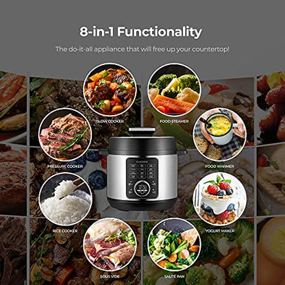  Uckoo CMC-ZSN601F 8-in-1 Electric Pressure Cooker, Slow Cooker, Sauté, Steamer, Warmer, Sous Vide, 20 Menu Options, Stainless Steel Inner Pot, 6 QT, Black