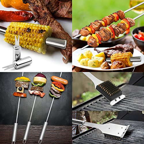  BBQ Grill Utensil Tools Set Reinforced BBQ Tongs 19-Piece Stainless-Steel Barbecue Grilling Accessories With Aluminum Storage Case -Complete Outdoor Grill Kit For Dad, Birthday Gift For Man