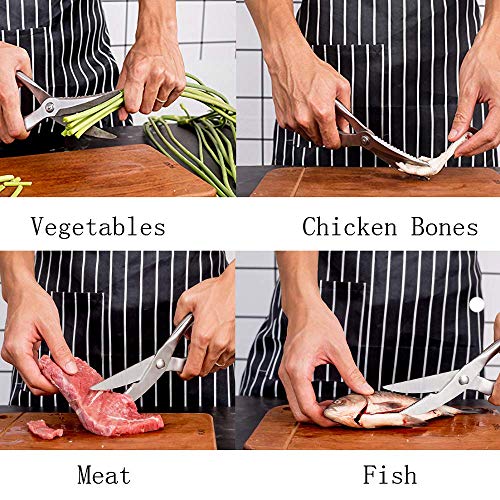  Poultry Shears Stainless Steel Rainbow Scissors Durable Sharp Spring Loaded Kitchen Meat Shear Cutting Food Meat Chicken Bone Vegetables