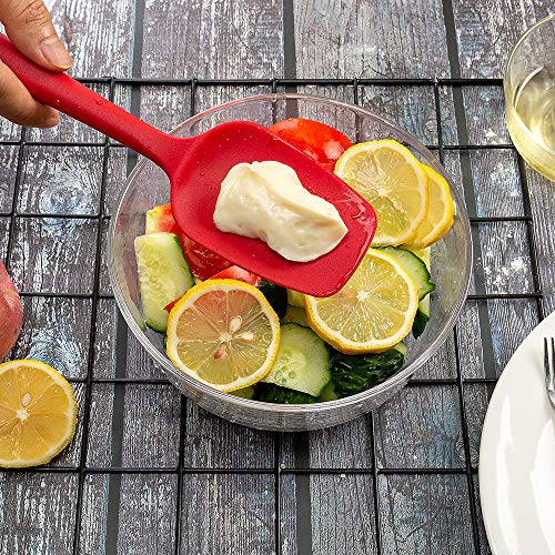  Omefavor 3-piece Silicone Spatula Set Heat-Resistance Baking Rubber Spatulas BPA Free Red