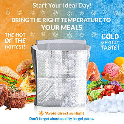  ABC Foil Insulated Box Liners 8" X 8" X 8", Pack Of 10 Insulated Shipping Boxes For Frozen Food, Double-Layer Insulated Shipping Containers, Leakproof Cold Shipping Boxes For Frozen Fish, Meat