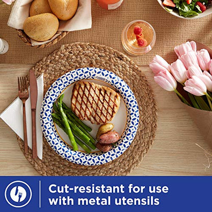  Sposable Paper Plates, 10-1/16 In. Dinner Size, Printed, 176 Count