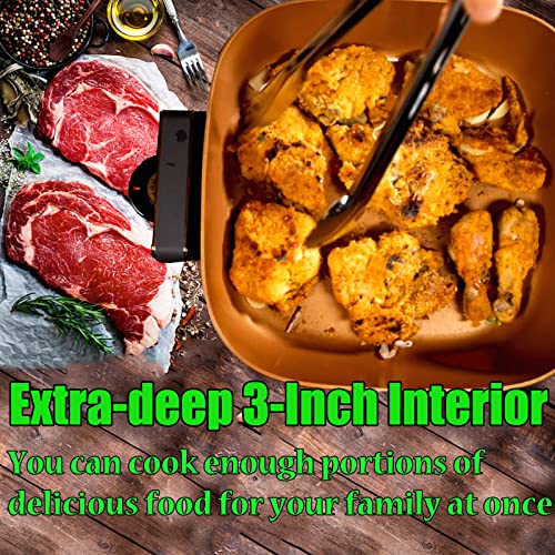  Extra Deep Electric Skillet Nonstick - Serves 3 To 5 People (6Qt.)