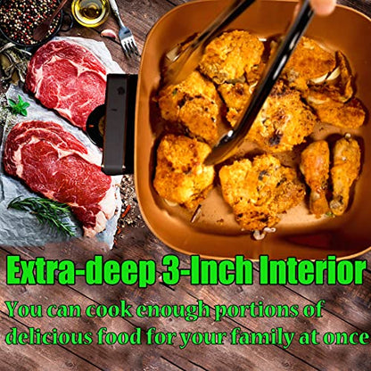  Extra Deep Electric Skillet Nonstick - Serves 3 To 5 People (6Qt.)