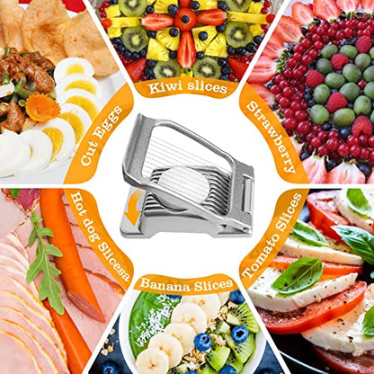  Egg Slicer,Egg Slicer For Hard Boiled Eggs Egg Cutter - Egg Slicer For Hard Boiled Eggs Heavy Duty Egg Cutter For Hard Boiled Eggs Boiled Egg Slicer Egg Chopper (Egg Slicer A)