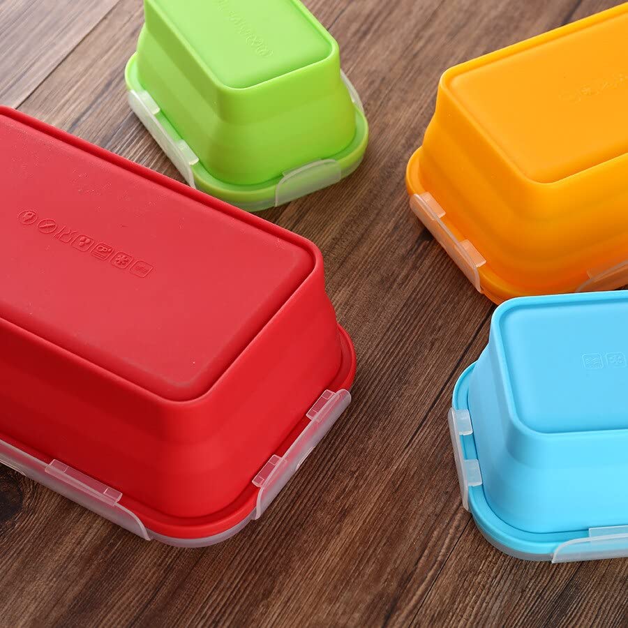  Kitchen Gadgets Salad Box 350ML Silicone Lunch Box Portable Bowl Colorful Folding Food Salad Tool Kitchen Accessories Salad Boxs