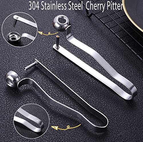  2PCS Cherry Pitter Tools, Cherry Seed Core Remover Olives Pitter Tool, Stainless Steel Cherries Corer, Great For Cherry, Jujube, Red Date, Hawthorn Or More