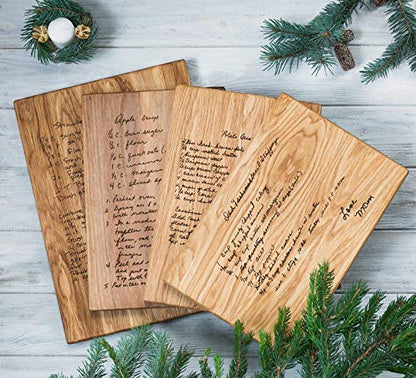  Mom And Grandma Handwritten Recipe Cutting Board, Personalized Family Recipe Cutting Board, Engraved Keepsake, Mothers Day Gifts For Wife, Mothers Day Gifts From Son, Family Heirloom Gift For Grandma
