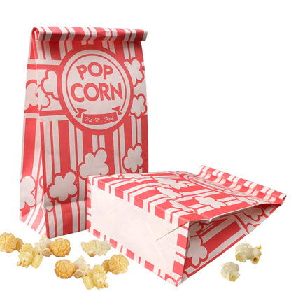  Eriqi Popcorn Bags, 2 Oz Flat Bottom Paper Popcorn Bags For Family Movie Night Baseball Themed Carnival Christmas Birthday Party 100 Pcs