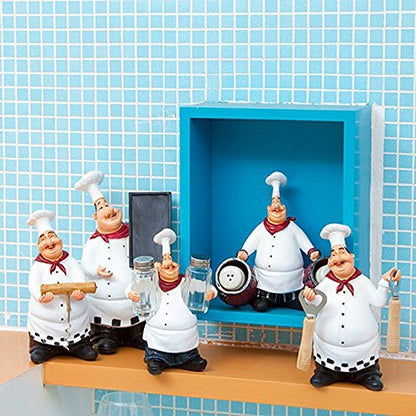  Resin Decorative Ornaments,Kitchen Decor,Cook Statue,French Chef Figurines With Toothpick Holder