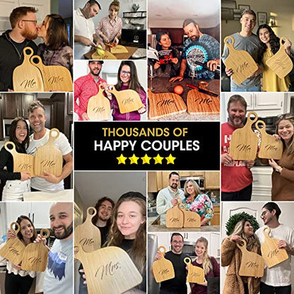  Mr & Mrs Cutting Board & Cheese Board- Wedding Gifts For Couples Unique 2023, Mr And Mrs Gifts, Couples Gifts For Him And Her, Bridal Shower Gifts For Bride, Cool Engagement Gifts, Anniversary