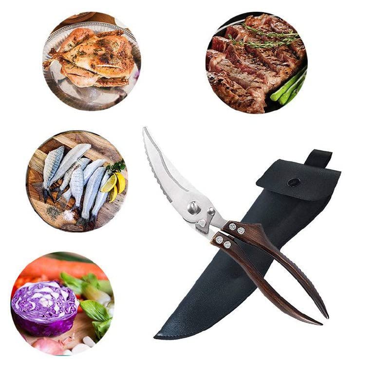  Heavy Duty Kitchen Scissors For Cutting Poultry, Meat, Chicken, Fish, Herbs. Extra Strong Bone Scissors. Heavy-duty Kitchen Scissors With Safety Lock.