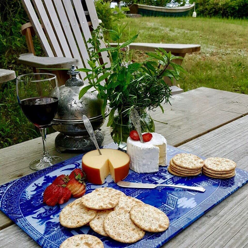  Blue Willow Tempered Glass Cutting Board- 15 X 12 Inch
