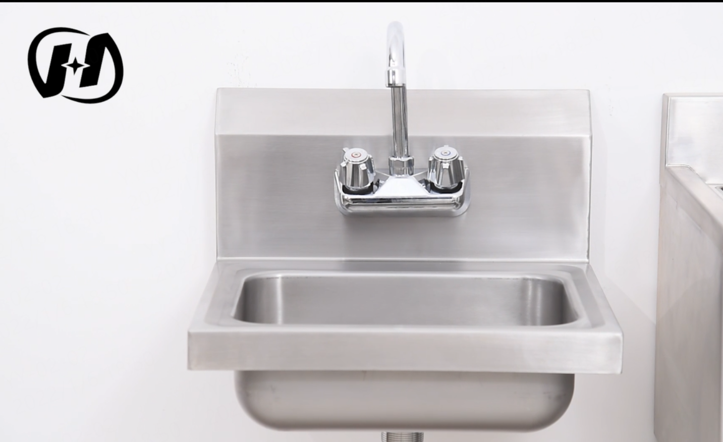  Tainless Steel Sink For Washing With Faucet, NSF Commercial Wall Mount Hand Basin For Restaurant, Kitchen And Home, 17 X 15 Inches